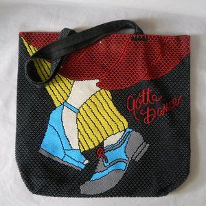 Beaded Tote Bag, Gotta Dance, Black/Multi